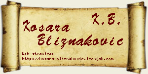 Kosara Bliznaković vizit kartica